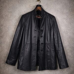 Davoucci Genuine Leather Jacket Women’s Size M Classic Black Soft Real Leather